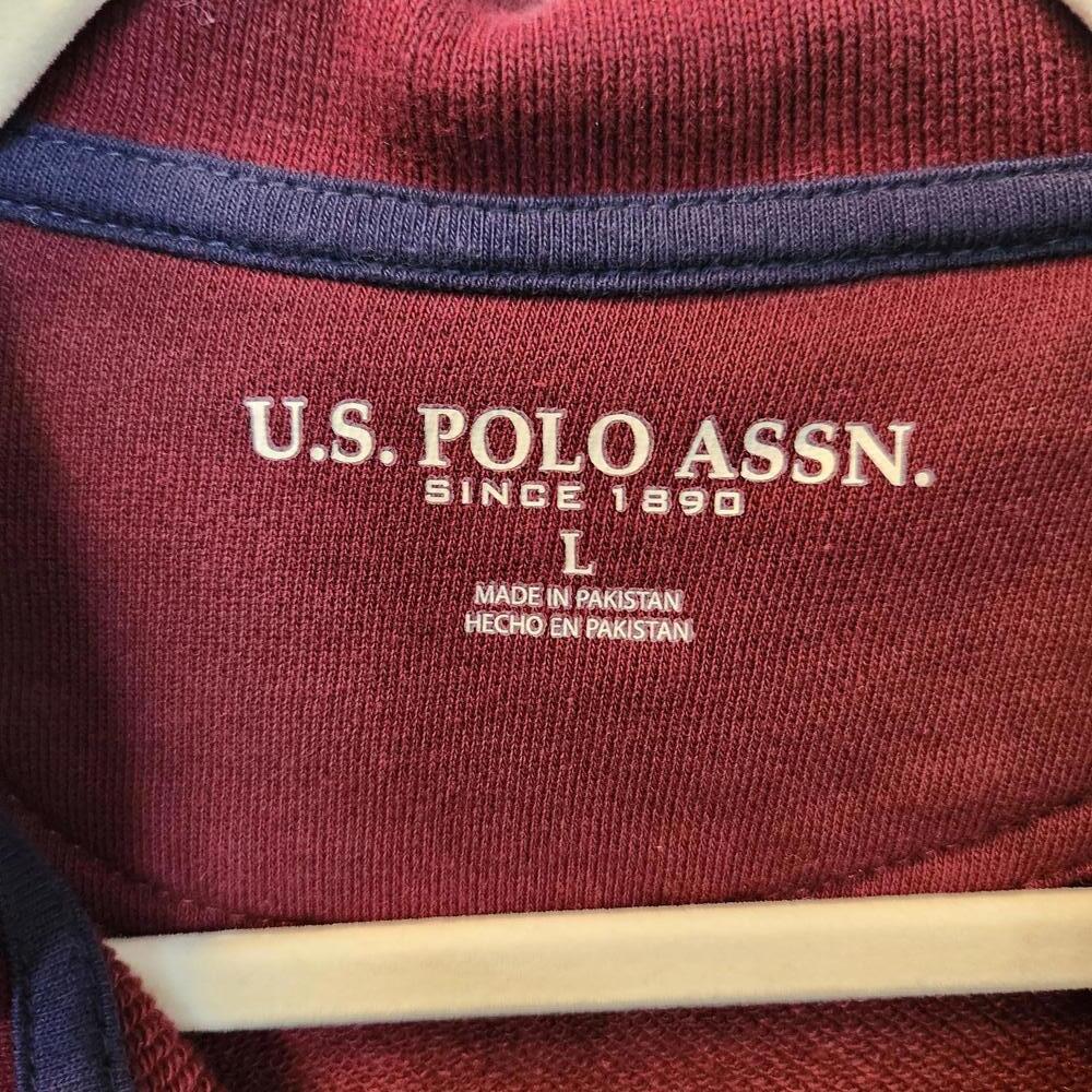 U.S. Polo Assn. Men's Quarter-Zip Pullover, Size Large- Burgundy - Picture 3 of 8